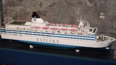 Modell av fartyget Estonia