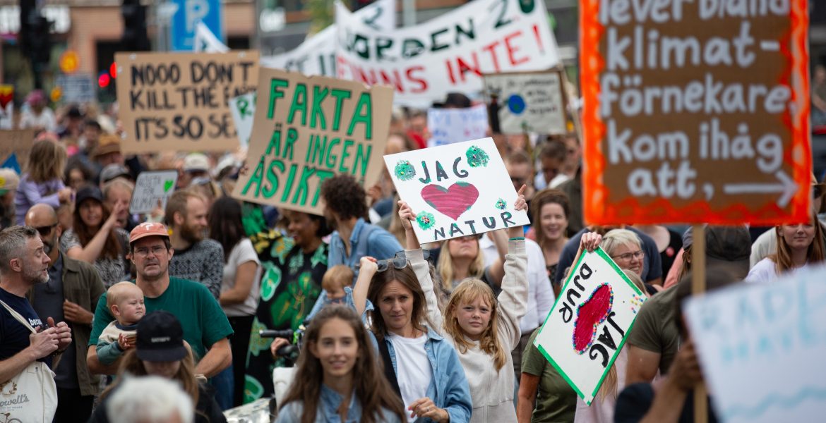 Stor klimatdemonstration hölls i Stockholm